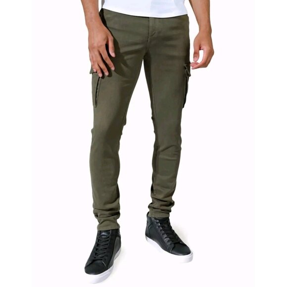 Monfrere - 32 Preston Cargo Pants Slim Fit Olive Green Stretch Utility $328 - Picture 1 of 8